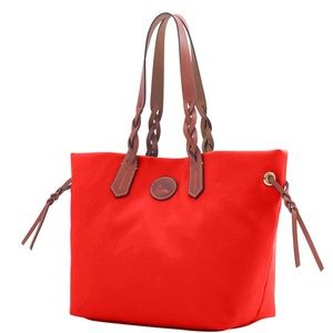 NEW Dooney & Bourke Red Nylon Shopper Tote